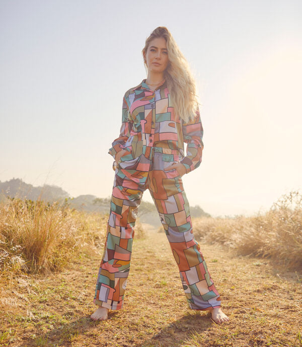 Kiara Stand Collar Knit Top & Jogger Pant Set